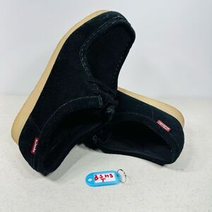 Clarks Wallabee Moccasin Black Suede Leather Women's 8M Lace Up Chukka